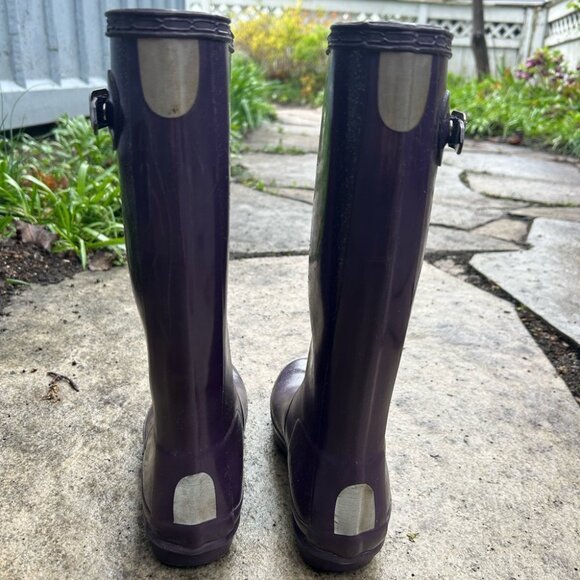 Hunter Purple sparkle Rain boots, size 36 - Picture 4 of 14